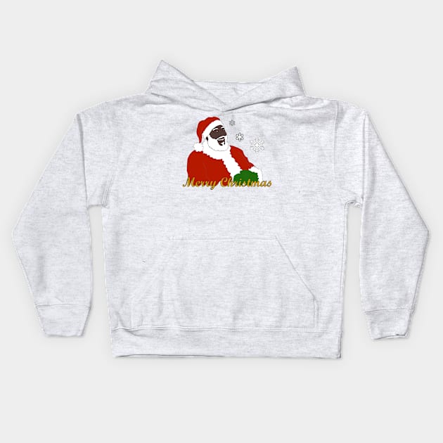 Black Santa - Merry Christmas Kids Hoodie by LeiaPowellGlass